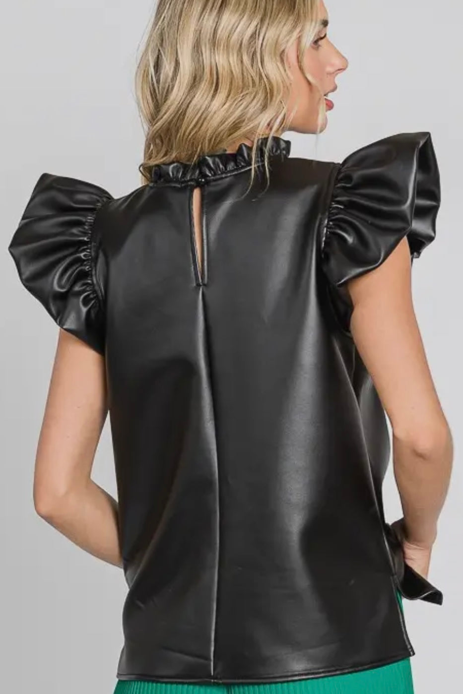 The Puffy Sleeve Leather Top Curvy