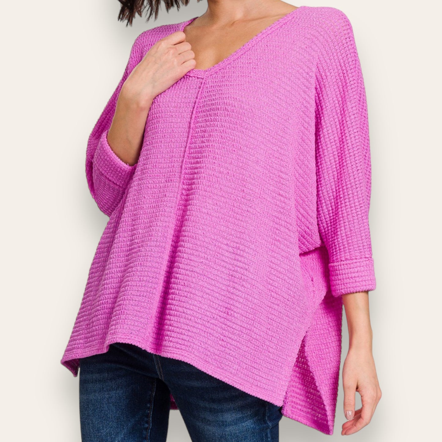 The Emery Top In Bright Mauve