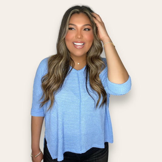 The Emery Top in Spring Blue