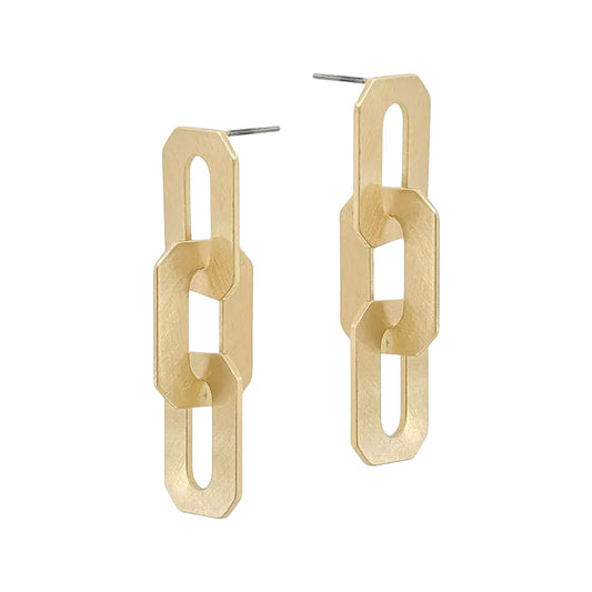 The Brushed Gold Link Earring