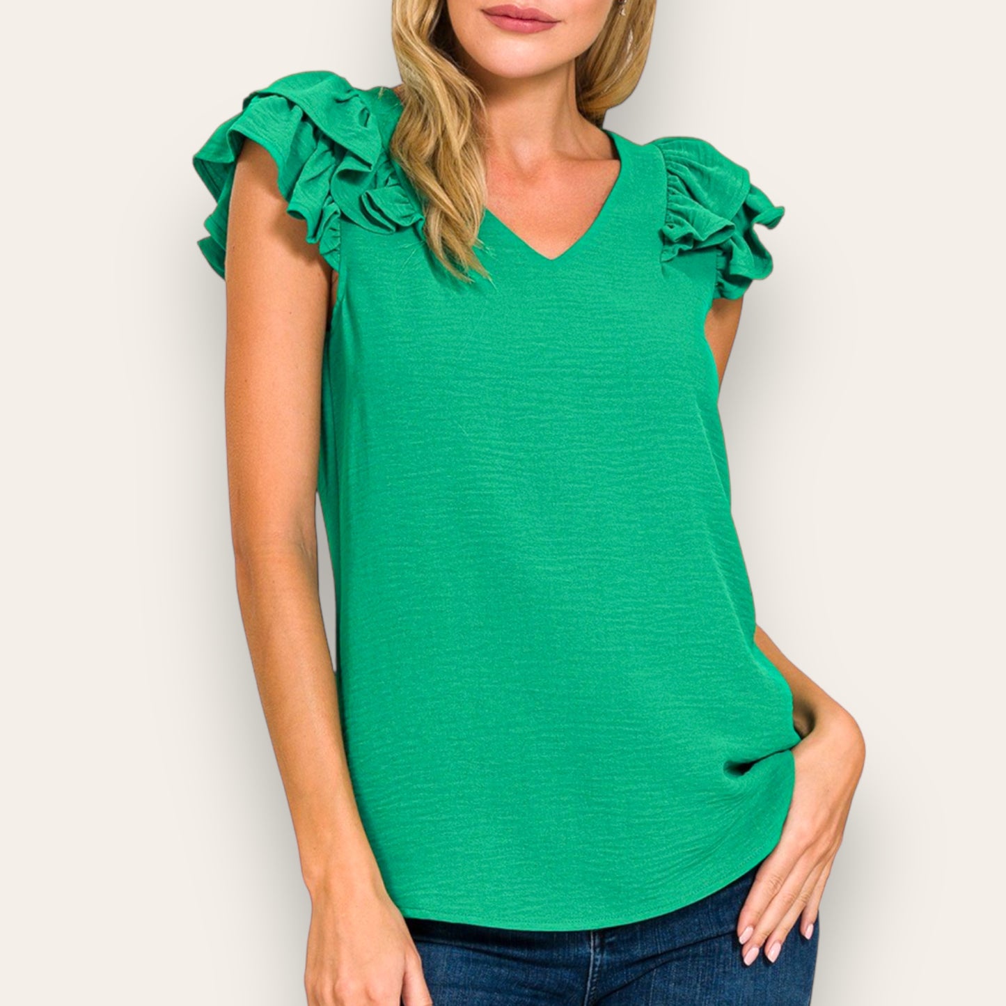 The Ariella Tiered Ruffle Sleeve Top