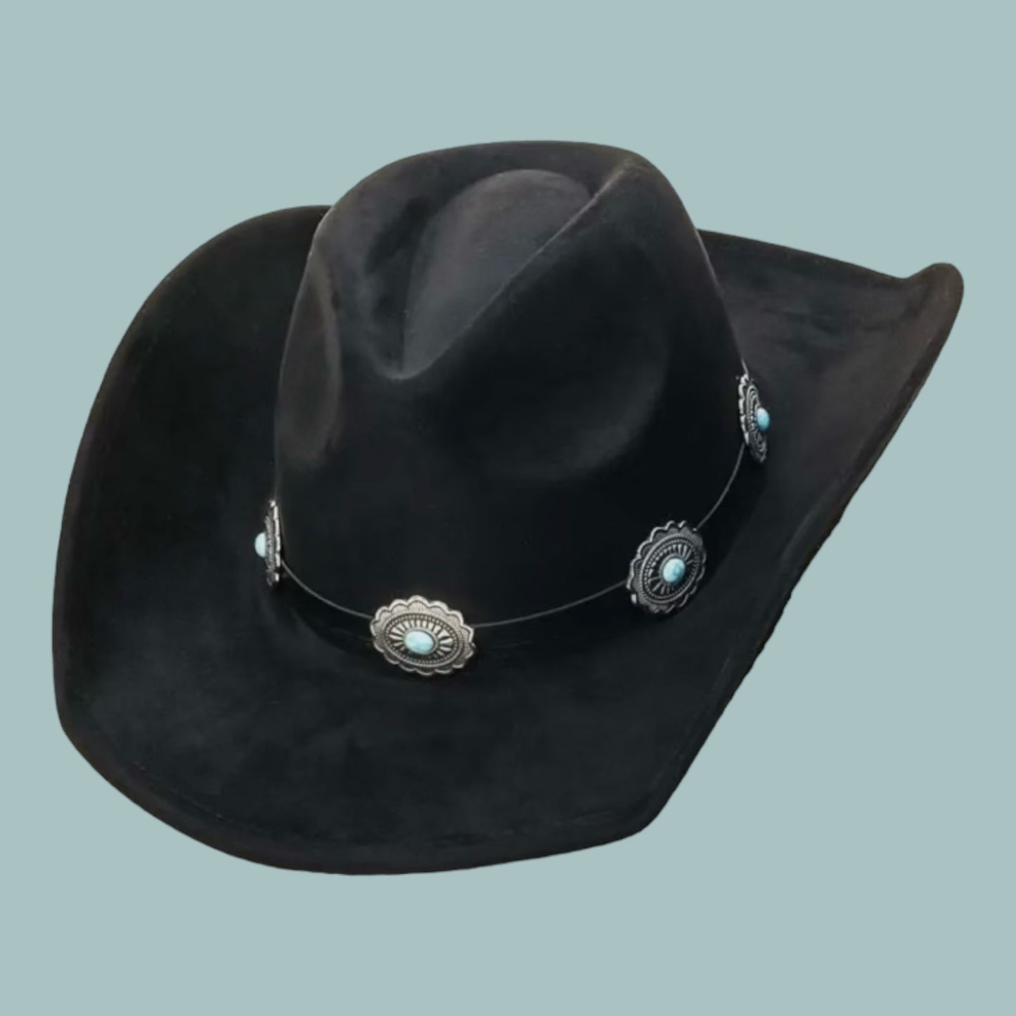 The Turquoise Disc Band Western Hat