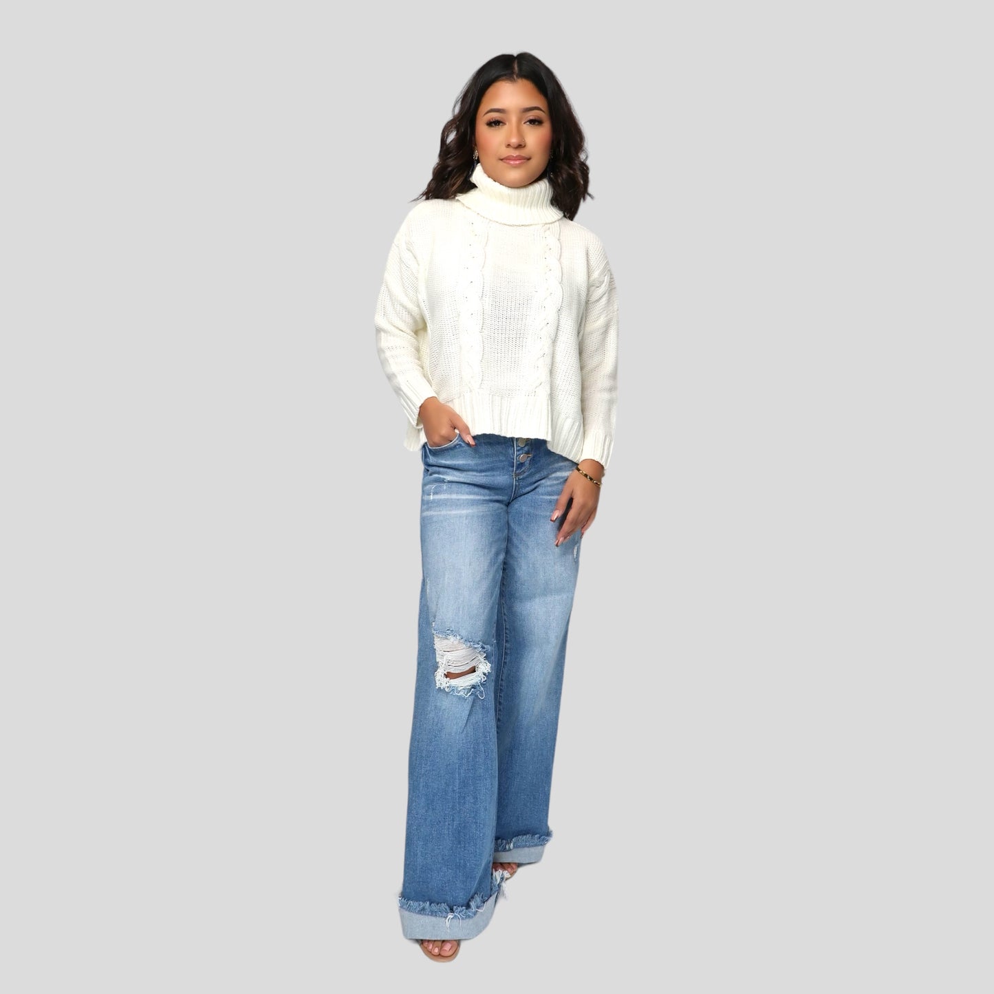 The Reagan Turtleneck Cropped Sweater