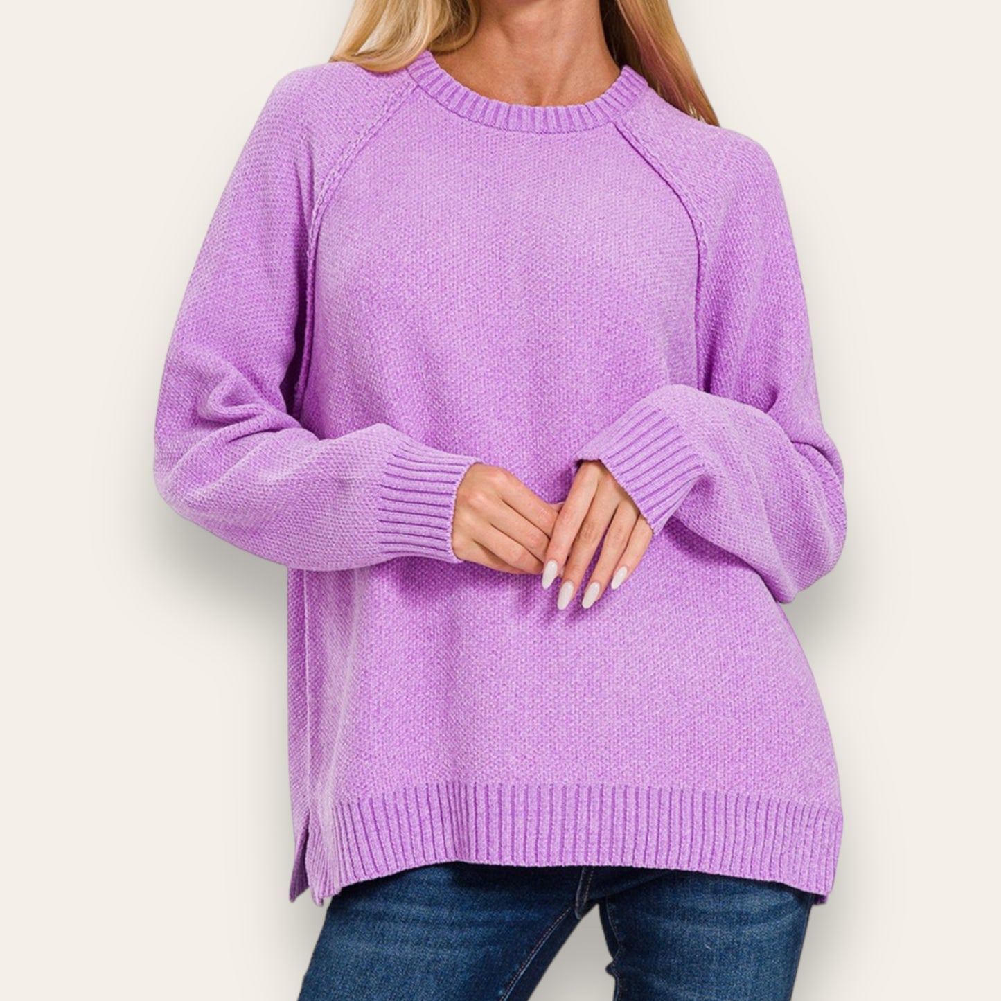 The Darcy Sweater in Lavender