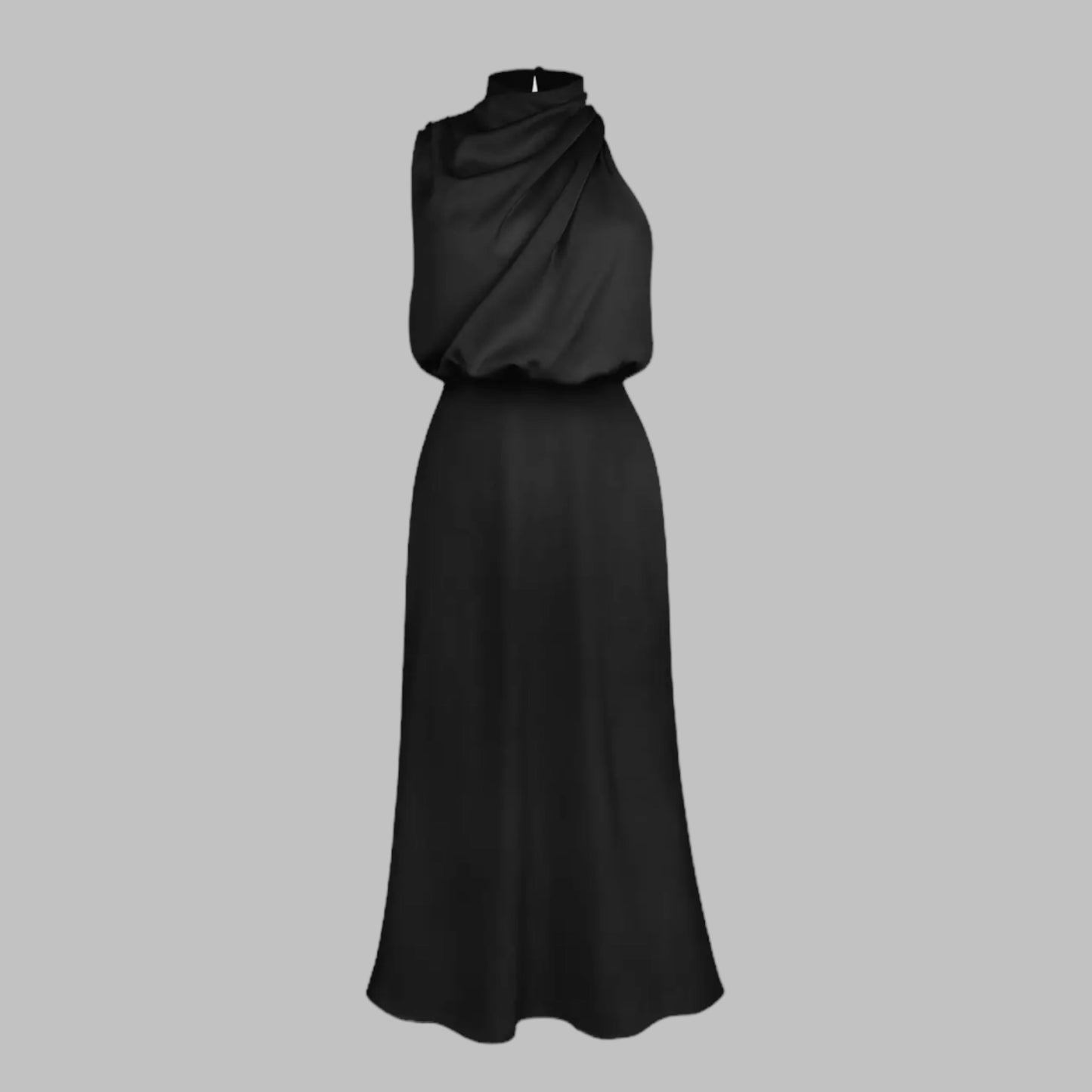 The Amani Sleeveless Satin Maxi Dress