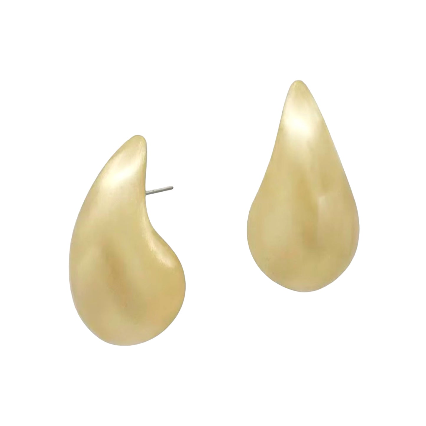 The Matte Gold Teardrop Stud