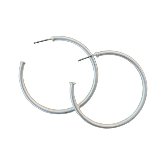 The Mini Matte Silver Skinny Hoop