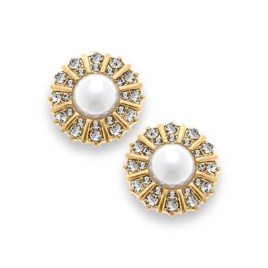 The Saoirse Pearl & Rhinestone Stud Earring