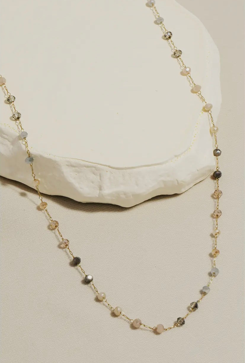 The Multi Glass Beaded Dainty Necklace