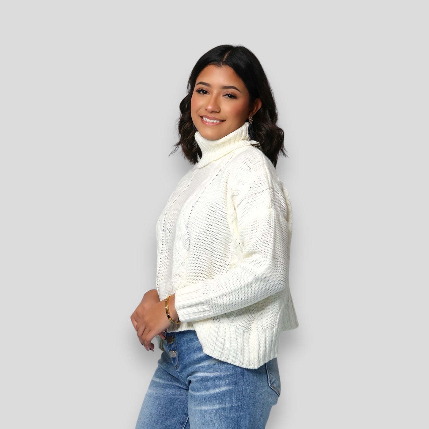 The Reagan Turtleneck Cropped Sweater